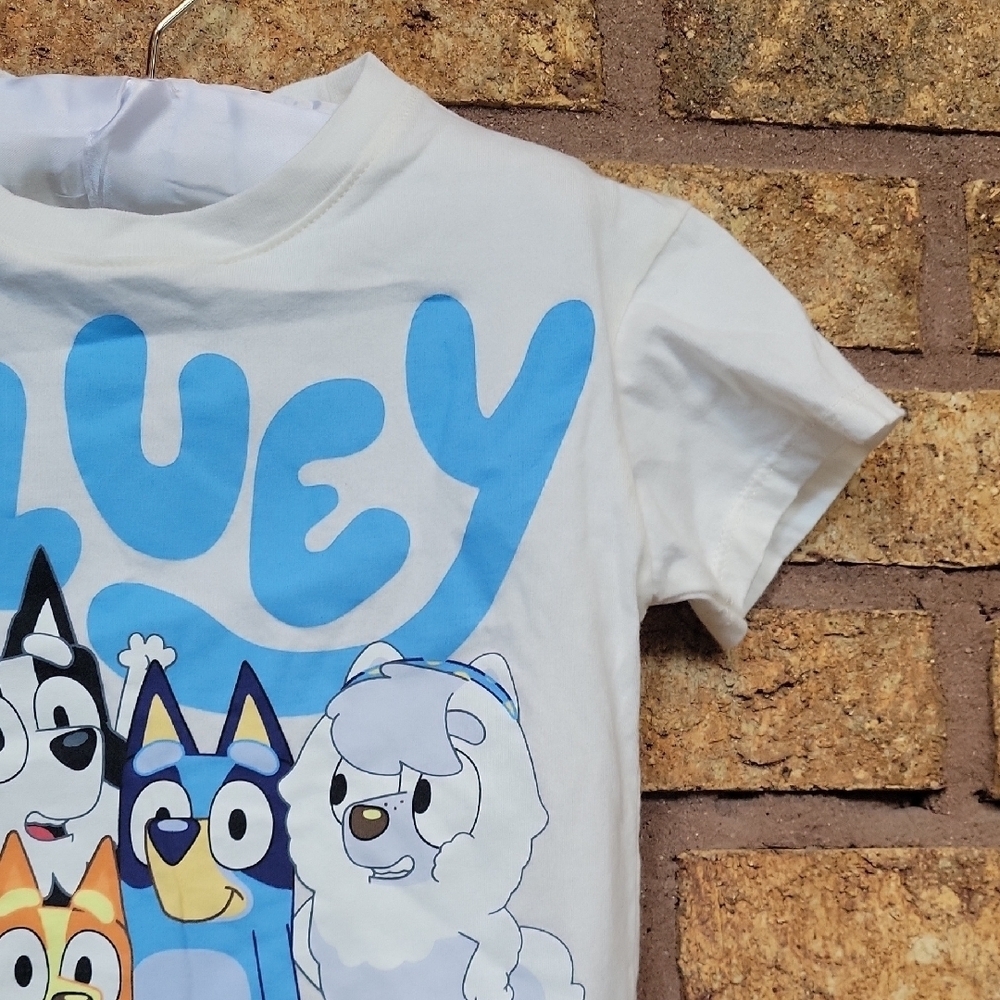 Bluey White T-shirt With Bluey Characters Size 5T - Picture 5 of 7
